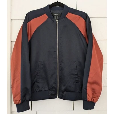 Chaqueta de bombardero Forever 21 para mujer pequeña con cremallera frontal bloques de colores ropa de calle estilo deportivo Foto 1 de 4