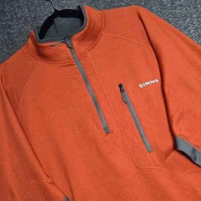Pullover Simms Forrado de Vellón 1/4 Cremallera Térmico Elastizado Naranja Pesca con Mosca Talla 2XL Foto 1 de 4