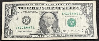 1995 Richmond $1 Bill Bookend 61’s Fancy Ladder Note - Image 1 of 2