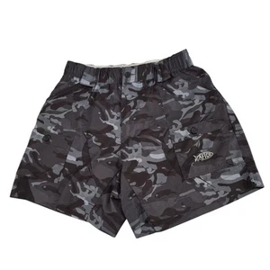 Aftco Original Angelshorts Herren 32 x 6" grau Tarnmuster Knopf Cargo elastischer Bund - Bild 1 von 16