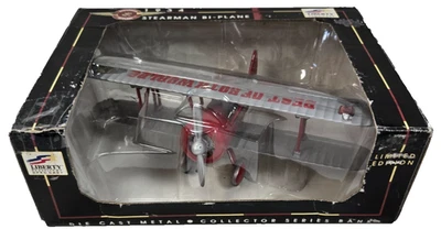 Banco biplano Liberty Classics Die Cast Metal 1934 Stearman nuevo con caja original Foto 1 de 4