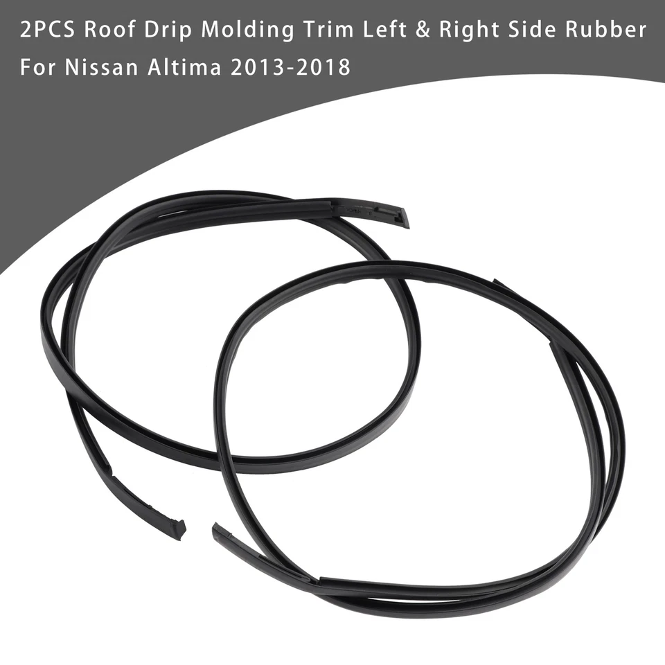 2PCS Roof Drip Molding Trim Left & Right Side Rubber Fit Nissan Altima 2013-2018 Foto 1 de 4