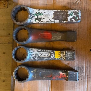 Snap-on 2-3/16"- 2-5/8" Flat Striker Wrench 4pc Set DX-184 Striking Slugging - C - Picture 1 of 7