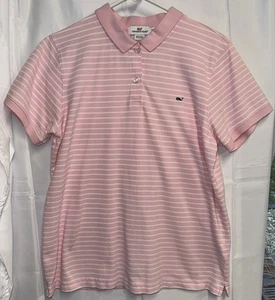 Polo Vineyard Vines Rosa Blanco Rayas Piqué Manga Corta Juvenil - Imagen 1 de 4