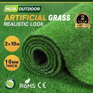 Mobi Artificial Grass 10mm Synthetic Fake Lawn 20~60SQM Turf Plastic Olive - Picture 1 of 80