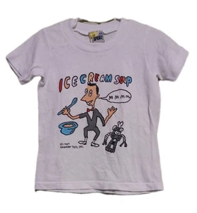 Vintage Kids Pee-wee Herman t-shirt ( ICE CREAM SOUP) Size 5/6 White Used As-Is - Picture 1 of 7