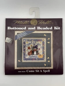 Mill Hill Button Bead Cross Stitch Kit COME SIT A SPELL (2003) Halloween Theme - Picture 1 of 2