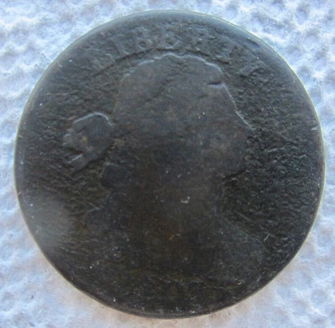 1803 1C BN Draped Bust Large Cent Rare Early Date Type Coin VG Detail Corroded Cover