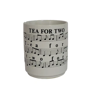 Vintage Black & White "Tea for Two" Tea Cup/Mug ~ Slitted for Tea Bag - Picture 1 of 8