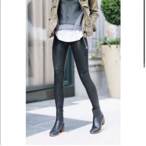 Spanx Faux Leather Moto Leggings XS - Picture 1 of 5