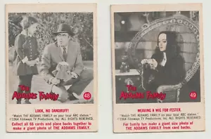 VINTAGE 1964 ADDAMS FAMILY TV SERIES SCANLENS DONRUSS TRADING CARDS 48 49 EXC!!! - Bild 1 von 3