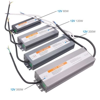 LED Power Supply Waterproof AC 110V 220V To DC 12V 24V Adapter 60W 500W Driver - Image 1 of 4