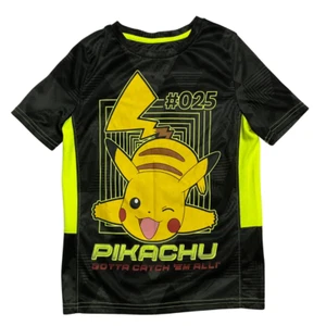Pokemon Pikachu Active T-shirt Jumping Beans Size 7 Black - Picture 1 of 4