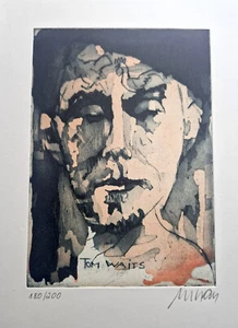 original Farbradierung Armin Mueller - Stahl " Tom Waits " handsigniert NEU - Bild 1 von 2