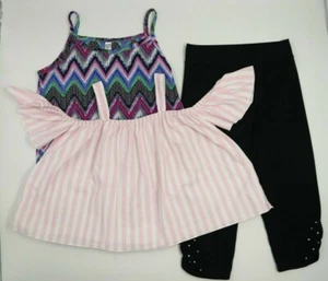 Girls Zara Kids Knit Works Garanimals Lot 3 Pants Tops Outfit Set Size 7 - Picture 1 of 11