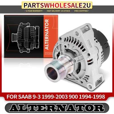 Alternator for Saab 9-3 1999-2003 L4 2.0L 2.3L 90 Amp 12 Volt CW 6-Groove Pulley - Image 1 of 4