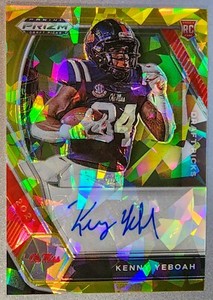 2021 Panini Prizm Draft Picks #297 Kenny Yeboah Yellow Gold Cracked Ice Auto SP