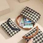 Mini Square Plaid Canvas Plaid Coin Wallet With Large Capacity Storage Bag _co