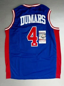 JOE DUMARS  (HOF) SIGNED CUSTOM  DETROIT BLUE JERSEY, JSA  COA #WIT332582 - Picture 1 of 4