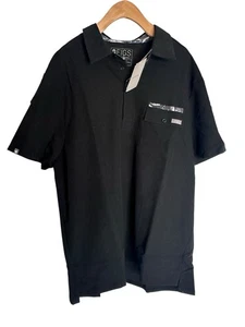 NWT Figs Collared Technical Collection Black Breathable Pockets Scrubs Top XXL - Picture 1 of 11
