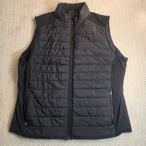 RHOBACK MENS PERFORMANCE VEST FULL ZIP SIZE XXL BLACK GOLF OFFICE ATTIRE 2X - Picture 1 of 10