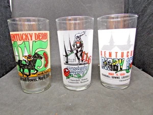 1989 - 1990 - 1991 Kentucky Derby Glasses (J - Picture 1 of 10