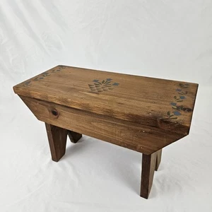 Vintage Milking Stepstool Footstool Stool Plant Stand Primitive Wooden Cricket - Picture 1 of 10