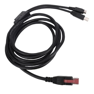 Printer Data Cable 1.8m 24V Power USB To USB2.0 B Male And 3 Pin Power Din Kit - Picture 1 of 12