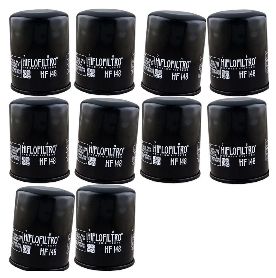 Filtro de óleo HF148 - Preto - Pacote com 10 para 01-20 Yamaha FJR1300/A/AE/ES - Imagem 1 de 4