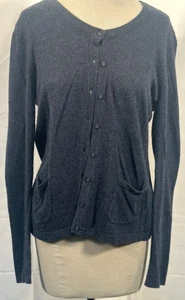 Seasalt Grey Seal Cardigan Blue/Grey Merino Wool Blend Labelled UK 14 - Picture 1 of 7
