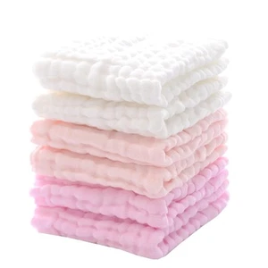 MUKIN Baby Washcloths and Burp Cloths, Soft Absorbent Towels 12" x 12", Pink - Picture 1 of 9