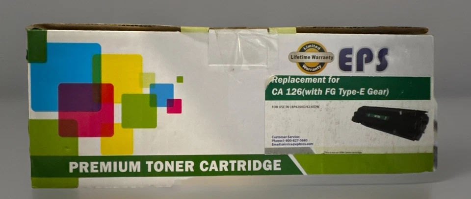 Repuesto de cartucho de tóner EPS Premium para CA-126 con engranaje FG tipo E HP/Canon. Foto 1 de 4