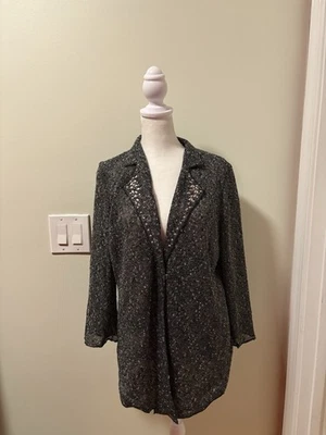 Alberto Makali lightweight embellished boucle knit  jacket XL gray  - Image 1 of 4