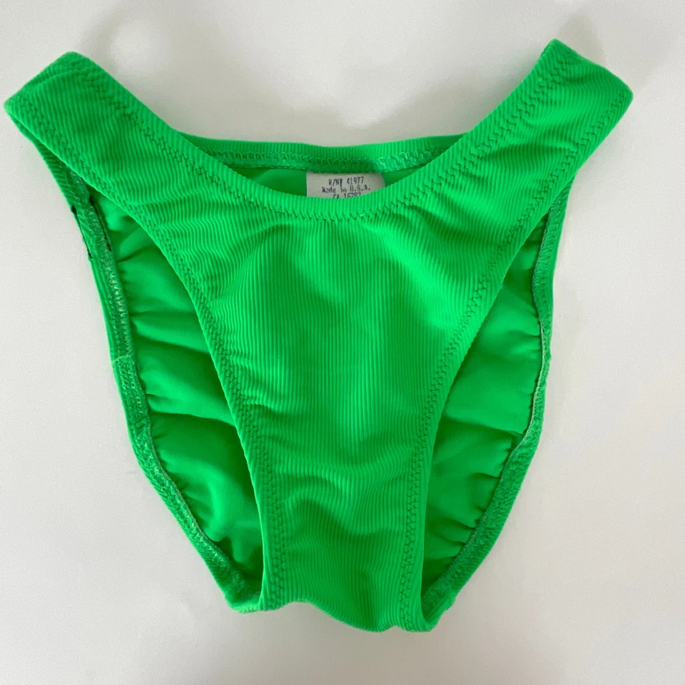 TRAJE DE BAÑO JAG NEÓN De Colección Años 80 90 Parte Inferior de Bikini Playa Surf Verde Talla S? Foto 1 de 4