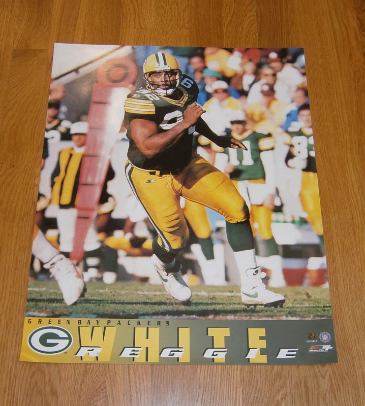 Foto póster de Reggie White Green Bay Packers 1996 16x20 Super Bowl temporada XXXI Foto 1 de 1