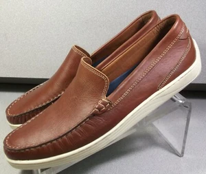 259104 MS50 MENS SHOE SIZE 10 M TAN LEATHER SLIP-ON BY JOHNSTON & MURPHY - Picture 1 of 6