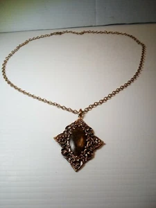 Barse Necklace Vintage Gold Tone Natural Gemstone - Picture 1 of 4