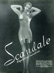Lencería escándalo 1937 moda francesa foto impresión anuncio blanco y negro G foto de Marrant - Imagen 1 de 1
