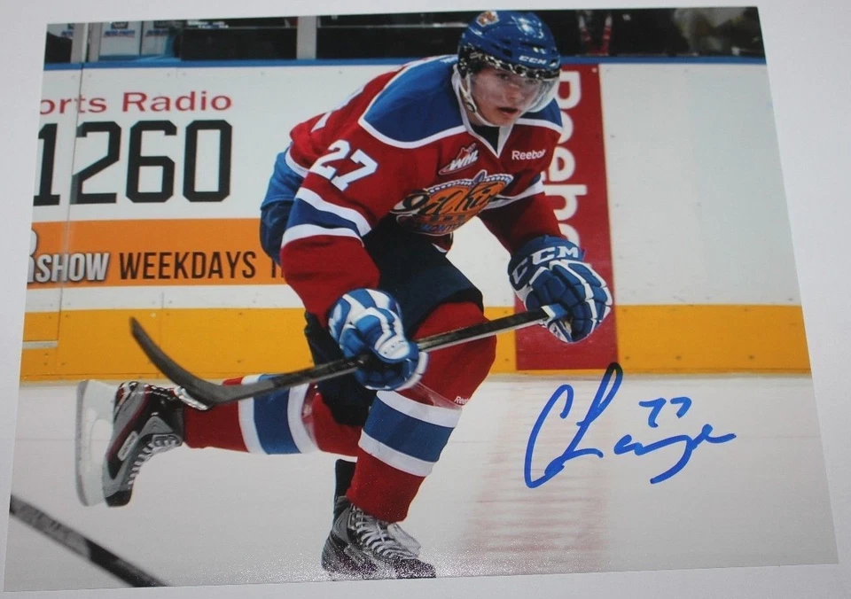 FOTO ASSINADA POR CURTIS LAZAR 8X10 EDMONTON OIL KINGS OTTAWA SENATORS CERTIFICADO DE AUTENTICIDADE - Imagem 1 de 1