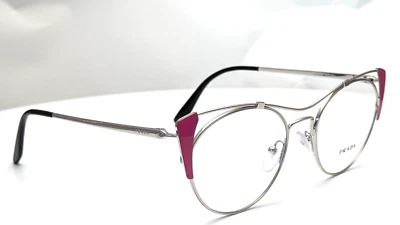 Prada VPR 58V 332-1O1 Silver/Pink Cat Eye Womens Eyeglasses 51mm - Image 1 of 4