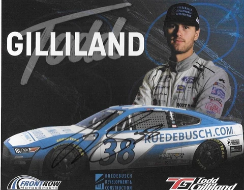 SIGNED 2022 TODD GILLILAND “RUEDEBUSCH FRONT ROW” #38 NASCAR CUP SERIES POSTCARD Cover