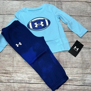 Under Armour Baby Toddler Boys Football Long Sleeve Outfit Set NEW Blue - Picture 1 of 2