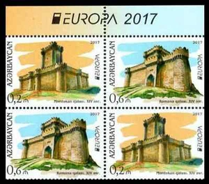 Azerbaijan 2017 * EUROPA CEPT * Castles * Architecture * Half of Booklet * MNH - Picture 1 of 2