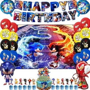Sonic The Hedgehog Party Supply Banner Cake Topper Cupcake Toppers Backdrop - Picture 1 of 10