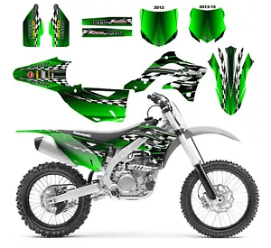 2012 2014 2015 KX450f KXF 450 kit de gráficos 24 mil vinilo de carreras #2500 verde - Imagen 1 de 19