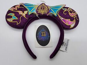 Disneyland Club 33 Halloween Bats Minnie Mouse Ears Headband Sticker New w/ Tags