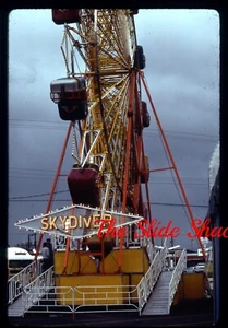 Fallschirmspringer Riesenrad Freizeitpark Karnevalsfahrt 1983 Kodachrome 35mm Dia - Bild 1 von 1