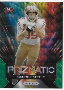 (074) 2023 Panini Prizm Prizmatic Prizms Green Wave #18 George Kittle - Picture 1 of 2