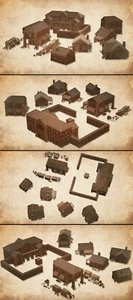 Byzantine Village Buildings Market Props Houses Trading Post for Wargaming DnD - Picture 1 of 49