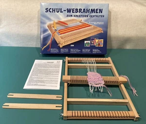 Schul Webrahmen 220 Wooden Weavers Loom Width 20 cm Germany Educational Complete - Picture 1 of 11